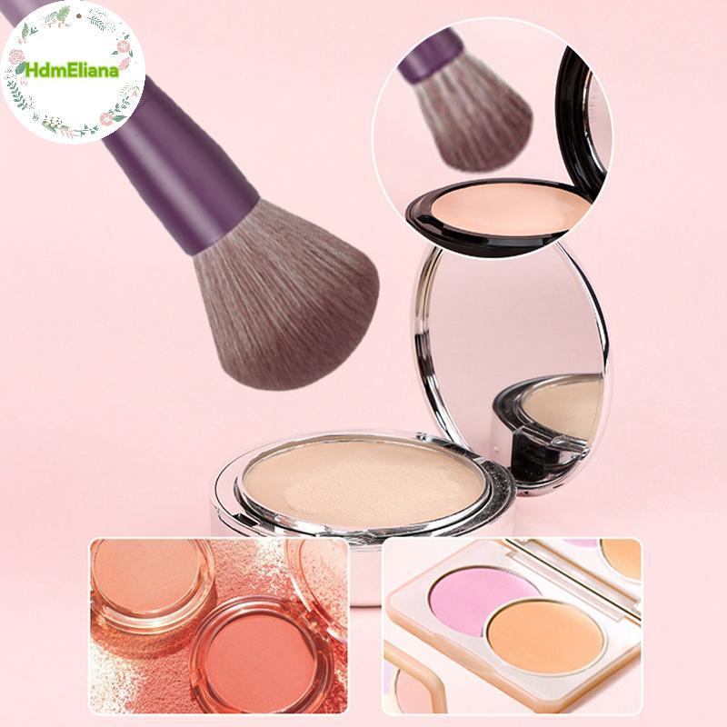 HdmEliana 10/12 ชิ้น Crescent-รูปแปรงแต่งหน้าชุด Foundation แป้งฝุ่น Blush คอนซีลเลอร์ Eye Shadow Pr