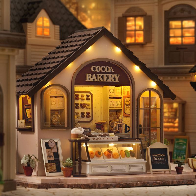 Smart House diy Hut Yoxiang Bakery Assembly Model Small House Hand-Assed Building ของเล่นเพื่อการศึก