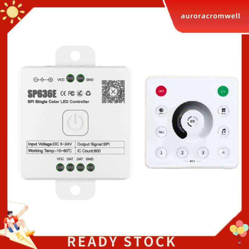 In Stock และ-SP636E SPI DC5-24v คอนโทรลเลอร์ขาวดําพร้อม AND-RC1 รีโมทคอนโทรลรองรับ 2.4G Touch รีโมทค