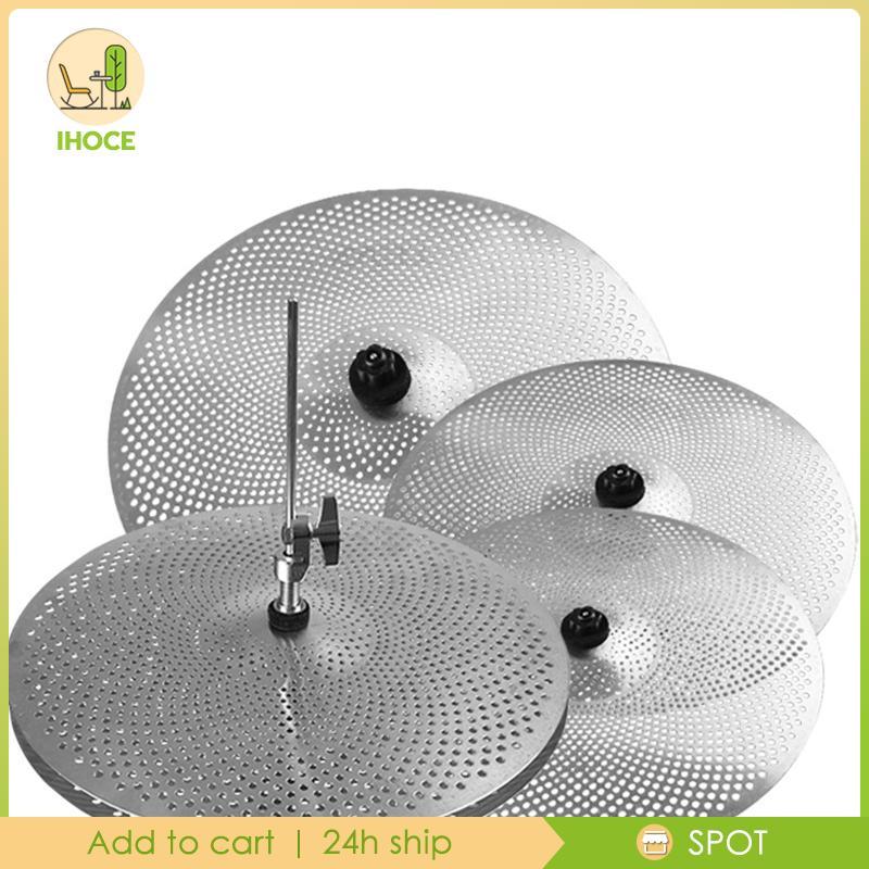 [Ihoce] Quiet Cymbal Mute Alloy Cymbal Pack ชุดเครื่องมือเพอร์คัชชัน Silent Cymbals สําหรับ Drummer 