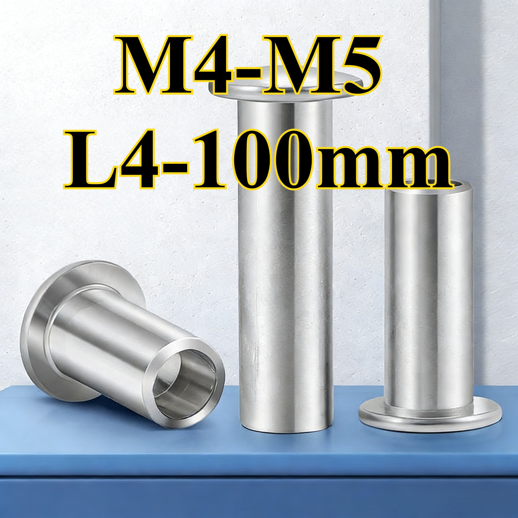 304 สแตนเลสหัวแบนกึ่งต่ําหมุดย้ํา,หมุดหัวกลมกึ่งต่ํา M4/M4.5/M5 L4-100 มม.12YDD-MB
