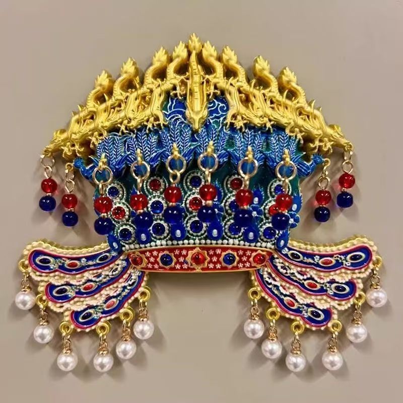 Guobo Fengguan โลหะผสมโลหะ AR Xiaoduan จักรพรรดิ Kowloon Jiufeng Forbidden City ภาพจิตรกรรมฝาผนังตกแ