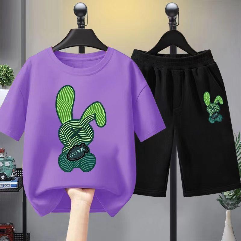 【จัดส่งไทย】2ชิ้น BOBเซ็ตชุดเด็ก เสื้อ+กางเกง ชุดสองชิ้นชุดเสื้อผ้าฤดูร้อนสำหรับเด็กผู้ชายและเด็กผู้หญิง เสื้อกล้ามคอกลม - รูปที่ 5