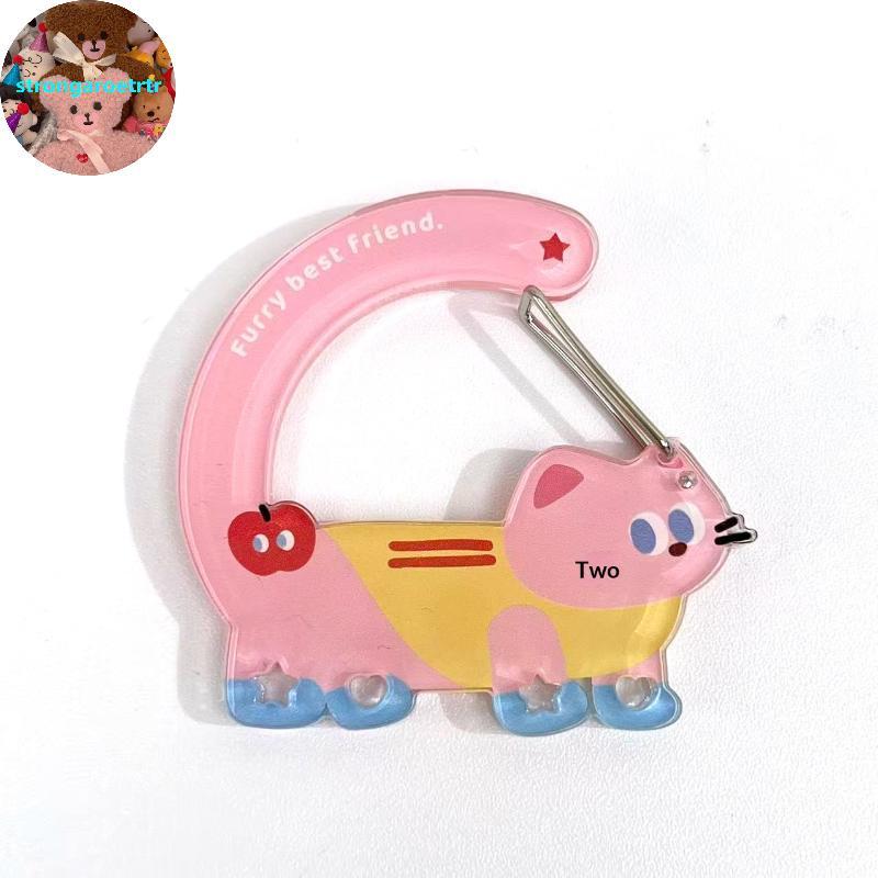 Strongaroetrtr 1 ชิ้นการ์ตูน Carabiner อะคริลิครูปกระเป๋าพวงกุญแจสัตว์น่ารักกระเป๋าเป้สะพายหลัง Charm สาว Aesthetic ปีนเขา Hook อุปกรณ์เสริม TH - รูปที่ 5
