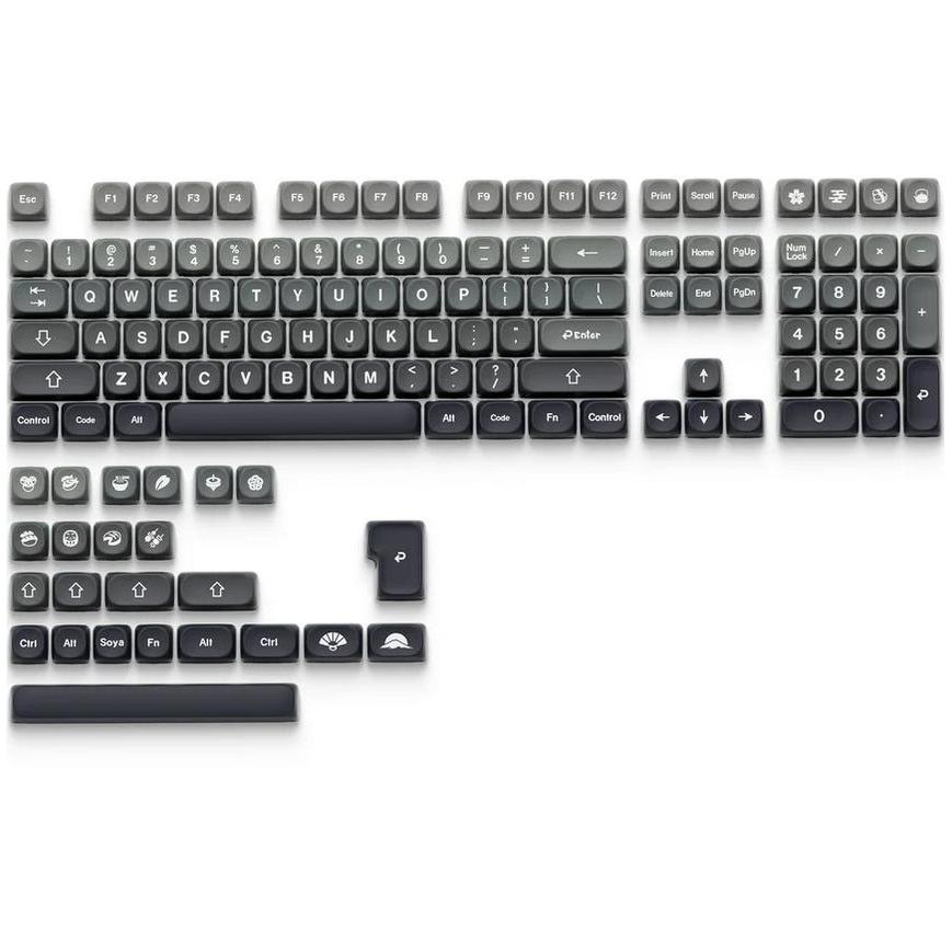 XVX Wagashi Grey Gradient Keycaps MOA Profile Dye sub PBT Keycap 132-Keys