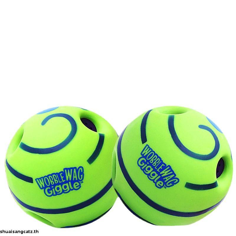🔥🔥🔥พร้อมสต็อก   Wobble Wag Giggle Ball Glitter เสียงสนุกแบบโต้ตอบของเล่นสุนัข เมื่อสัตว์เลี้ยงขดตัวห