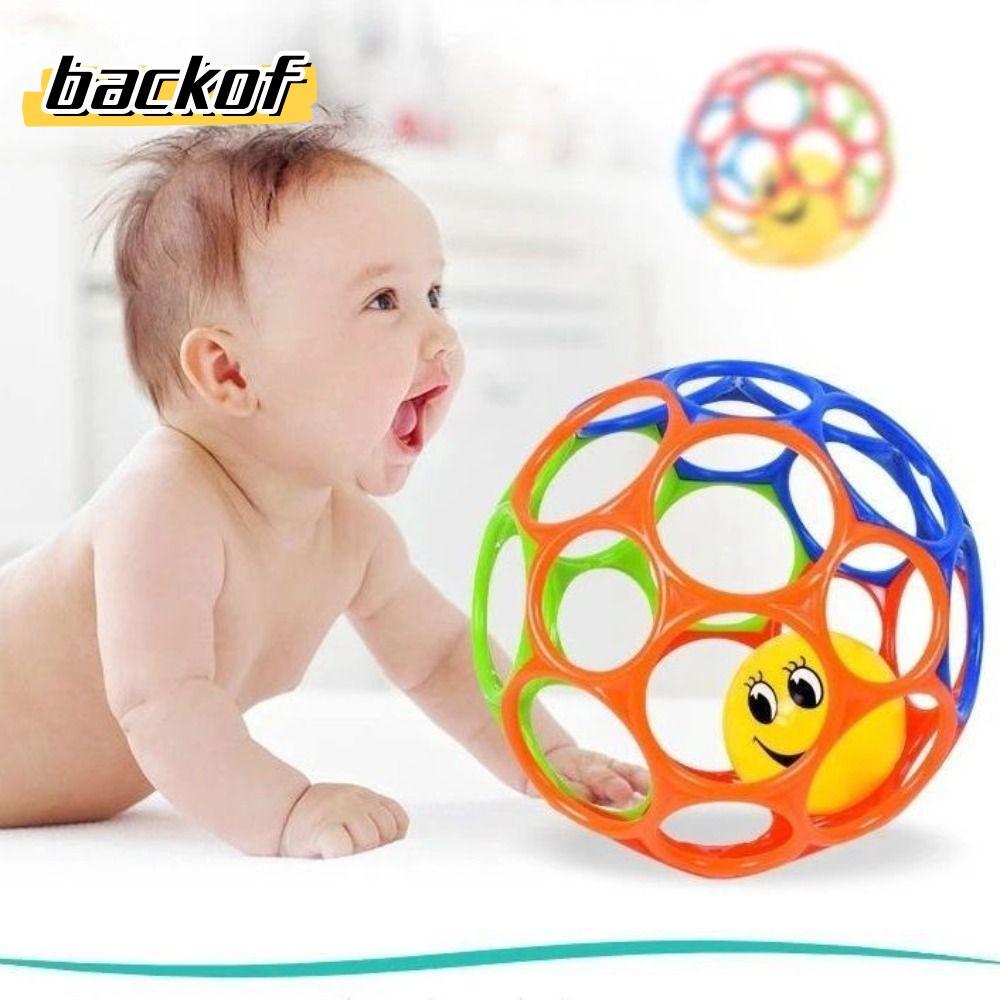 ลูกบอลฝึกความแข็งแรงของ BACKOF การฝึกจับสําหรับเด็ก รูเริ่มต้นที่สดใส Oball อายุทารกแรกเกิดและขึ้น R