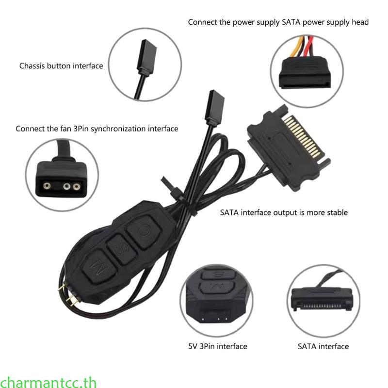 Charmantcc ARGB Controller Cable 5V 3 Pin ARGB Controller สายไฟ