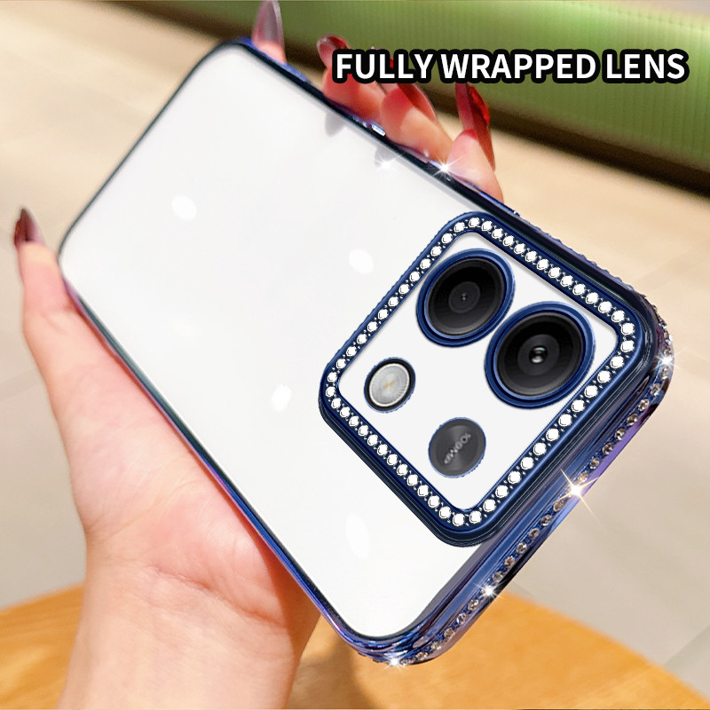 เคส Redmi Note 13 5G 2312DRAABG, 2312DRAABI เคสโทรศัพท์โปร่งใส rhinestone หรูหรา
