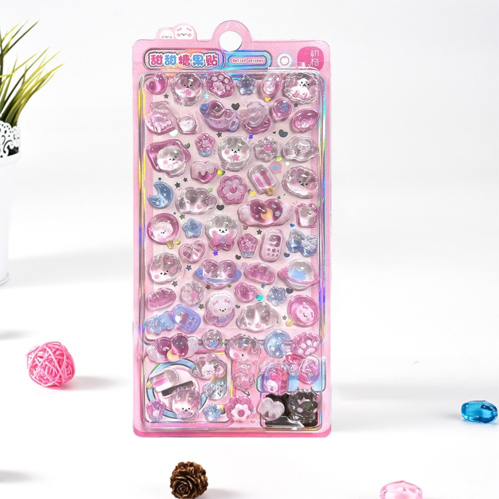 LONTIME สติกเกอร์บรรเทา,การ์ตูนสัตว์เยลลี่เนื้อสติกเกอร์ตกแต่ง, Kawaii Bowknot รูปแบบ Scrapbooking สติกเกอร์สําหรับขวดน้ําตกแต่ง - รูปที่ 3