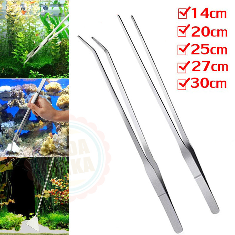 ฟอร์เซป Forceps แหนบ แหนบสแตนเลส  หนีบด้าย คีมฟอร์เซป สำหรับตู้ปลา ปลายตรงและปลายงอ ทำความสะอาดตู้ปลา