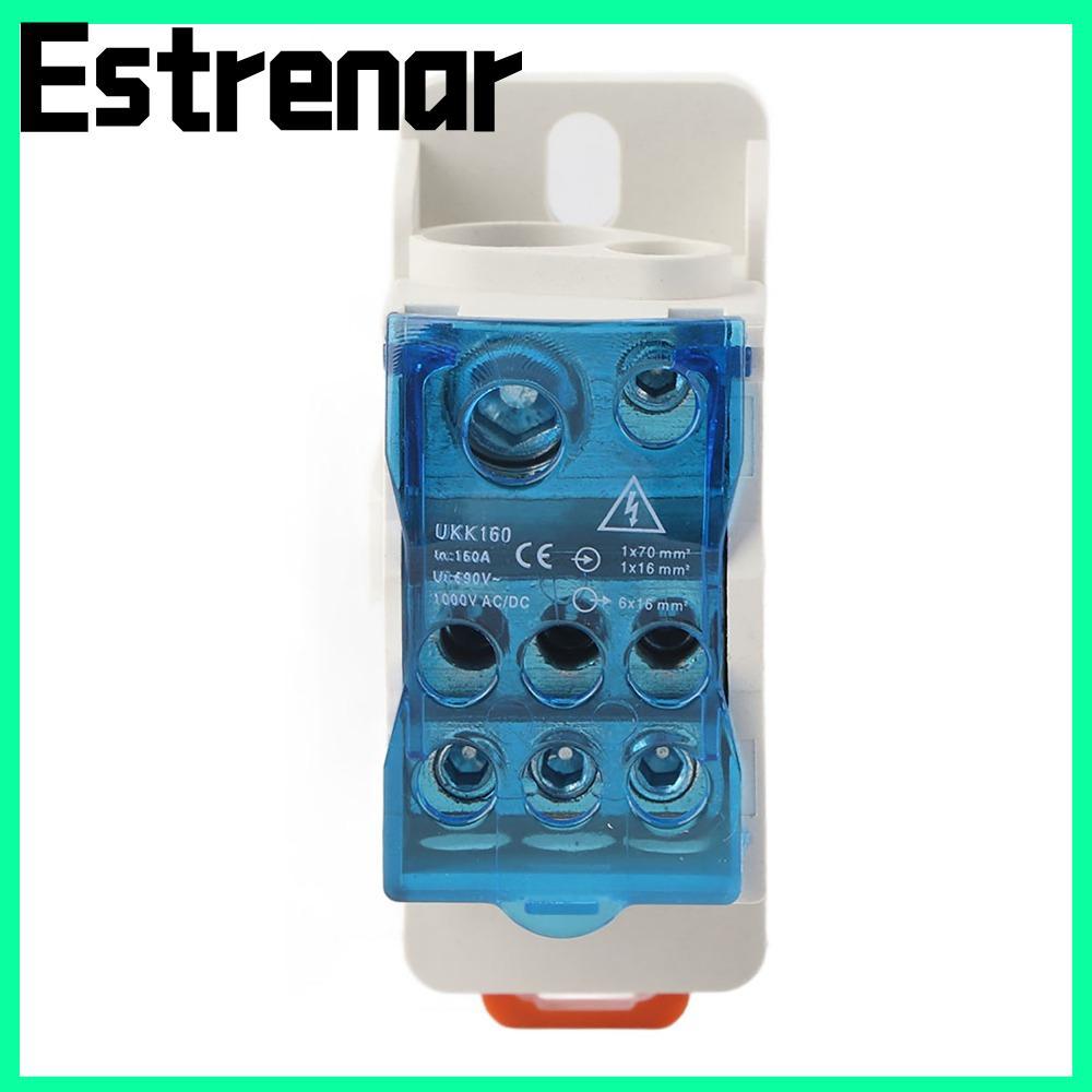 ESTRENAR UKK160 DIN Rail Terminal Block Box, 690V 160A กล่องกระจาย, ทนทานติดตั้งง่าย Blue Electric W