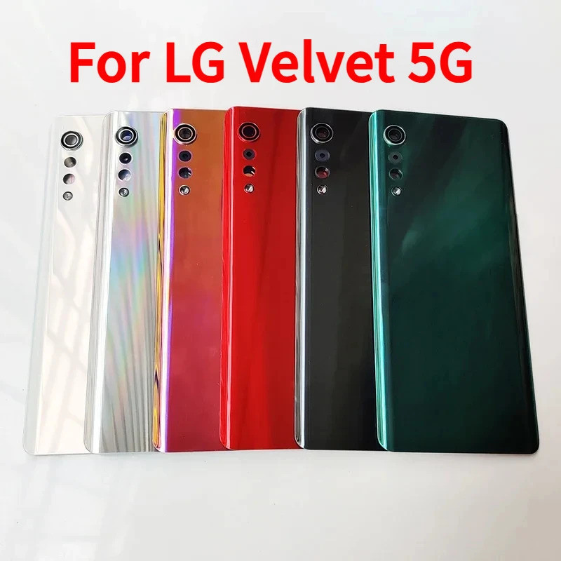For LG Velvet 5G Glass Back Rear Housing Cover LM-G900 , Back Door Replacement Hard Battery Case Wit