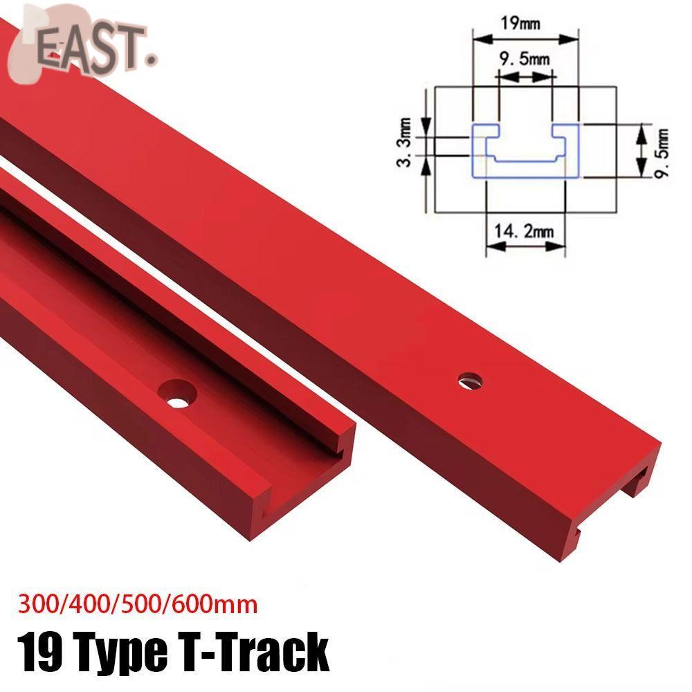 EASTS 1 ชิ้น T-Track, สไลด์รางอลูมิเนียม T-Slot Track, ทนทาน T Slider Fixture Slot สไลด์ 19 ประเภท 1