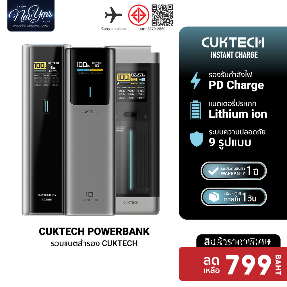 [ลดเหลือ 799] CUKTECH PB100P  / PB200P / PB200U / P23 / PB060 / PB200 / PB150P / PB1055 Powerbank แบ