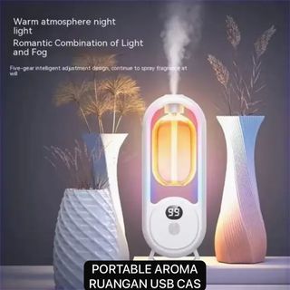 Mesin Aroma Ruangan Aromaterapi Pewangi Semprot Otomatis Portable Wewangian Led Oil Diffuser Usb Esential Fragance Penyegar Udara Uap Pewangi Tahan Lama