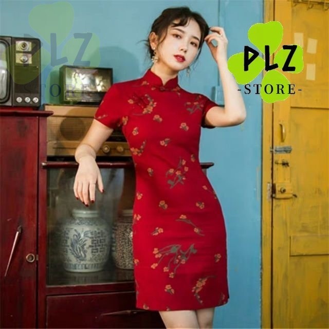Qipao  2026 CNY จีน Vintage Lady Cheongsam Qipao Party Dress 亚麻棉麻 年款