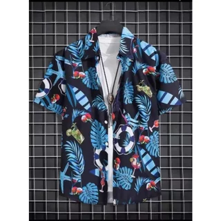 เสื้อฮาวาย สินค้ามาใหม่ hawaii สำหรับผู้ชาย ผ้านิ่มขึ้น สไตล์เกาหลีมาแรงฮาวายสไตล์เกาหลีเสื้อเชิ้ตแนวเกาหลีพร้อมส่ง