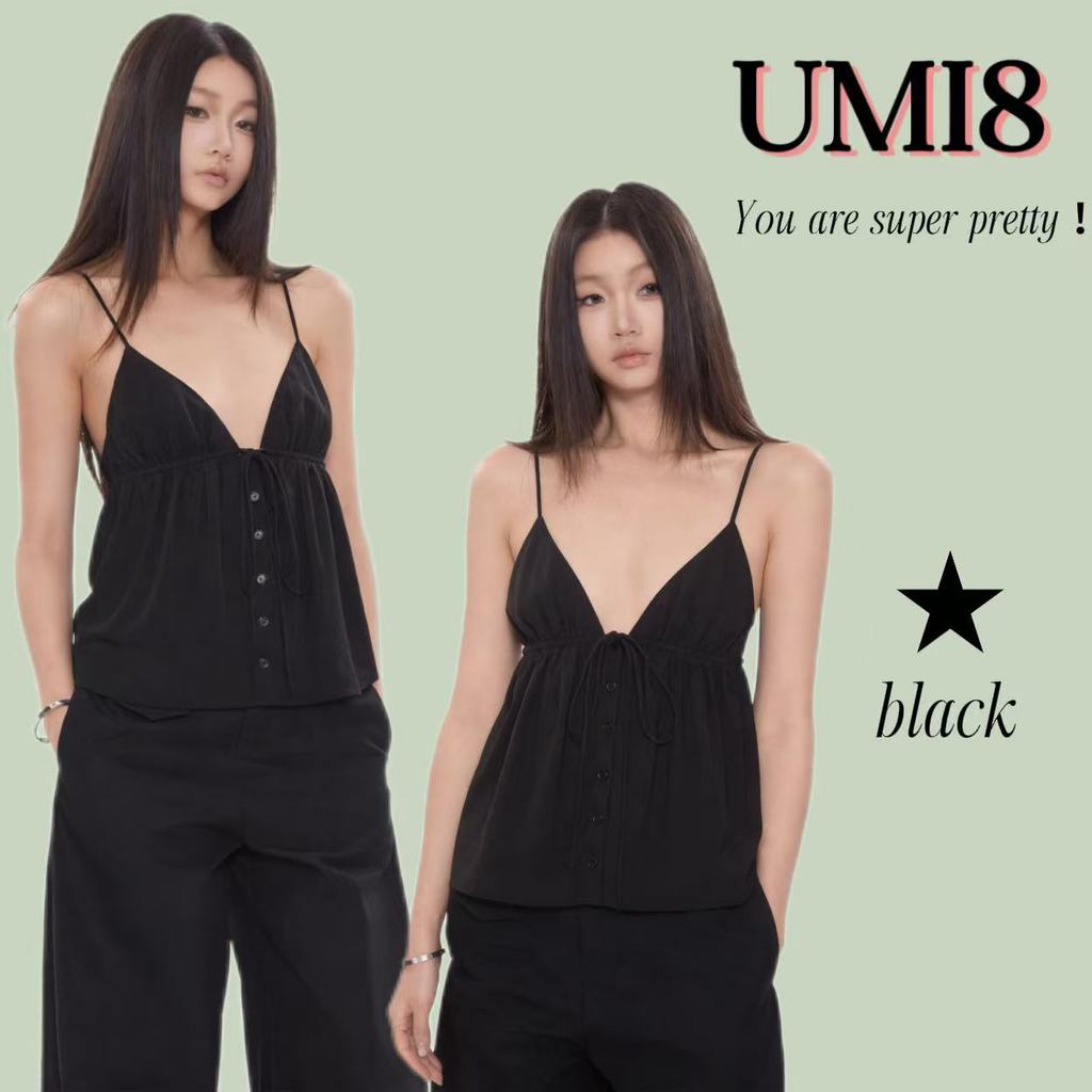 UMI8💝【ในสต็อก】💝เสื้อผ้าสตรีฤดูใบไม้ผลิใหม่ สไตล์ยุโรปและอเมริกา ดีไซน์แฟชั่นฝรั่งเศส เสื้อสายเดี่ยวทรงหลวม