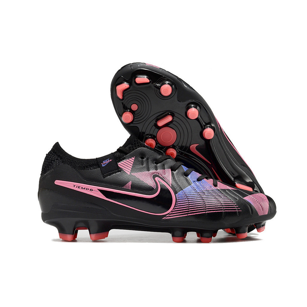 Nk Tiempo Legend 10 elite FG รองเท้าฟุตบอลสีดําและสีชมพู Eur39-45 P7L9 JT1K