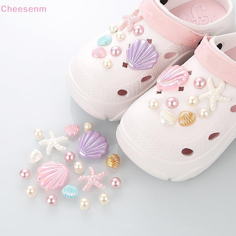 Cheenm 18PCS รองเท้า Charm DIY ฤดูร้อนปลาดาวหัตถกรรมรองเท้าตกแต่งหัวเข็มขัด Charms Hole รองเท้าอุปกรณ์เสริม TH
