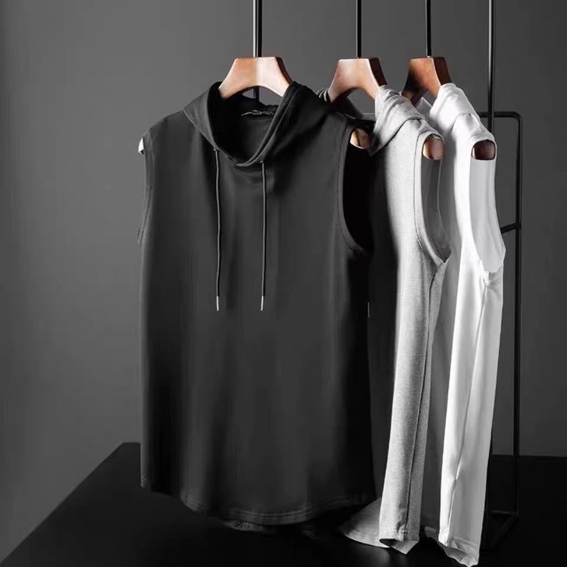 เสื้อกั๊กมีฮู้ด SUIKONE ซุยโคเนะ สำหรับผู้ชาย ในสไตล์อเมริกันเรโทรและฮิปฮอป เหมาะสำหรับกีฬาบาสเกตบอลและการแต่งตัวในวันประจำ — صورة 2