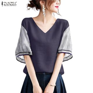 ZANZEA เสื้อผ้าสไตล์เกาหลีสำหรับผู้หญิง น้ำหนักเบาทรง่าย แบบ…