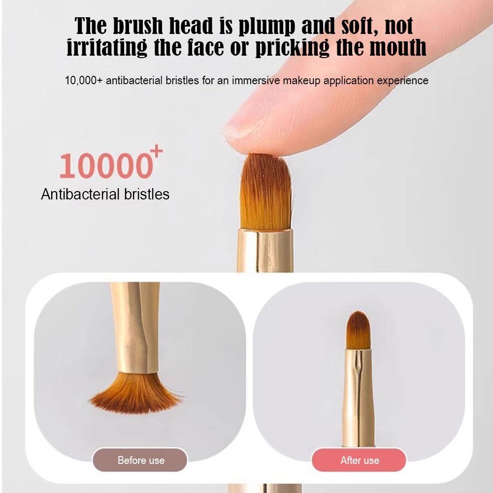 แปรงแต่งหน้าริมฝีปากแบบพับเก็บได้ลิปสติกแปรงลิปกลอสรองพื้นความงาม Applicator Travel K7p2