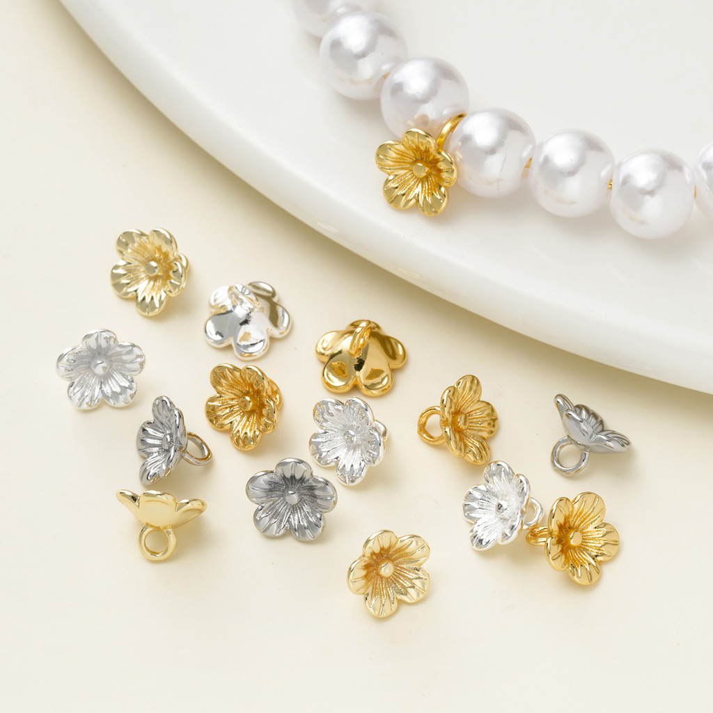 St.kunkka 2 ชิ้น ชุบทอง 18K แท้ จี้ดอกลิลลี่แห่งหุบเขา งานละเอียดมินิมอล สำหรับทำสร้อยคอไข่มุก ต่างหู DIY อะไหล่เครื่องประดับ - รูปที่ 2