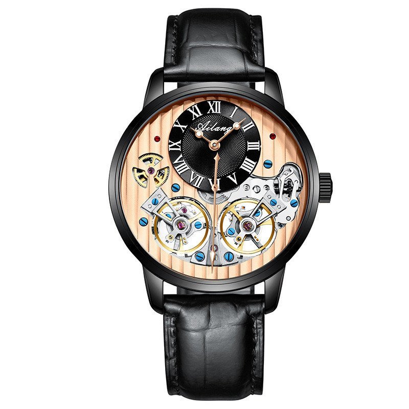AILANG ยี่ห้อ 8821B Double Tourbillon นาฬิกากลไกอัตโนมัติเต็มรูปแบบนาฬิกาผู้ชาย - รูปที่ 5