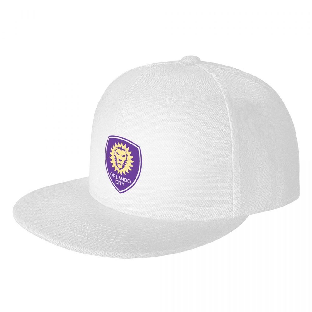 Orlando City SC โลโก้ผู้ใหญ่หมวกกันแดดแบนพิมพ์หมวก Hip Hop Dance หมวกปีกแบนแบนชายคา Contrast สีผู้ชา