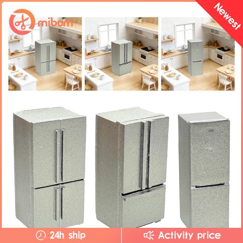 [มิบัม] 1/64 Scale Miniature Freezer Dollhouse Mini ตู้เย็นตกแต่งฉากชีวิต DIY