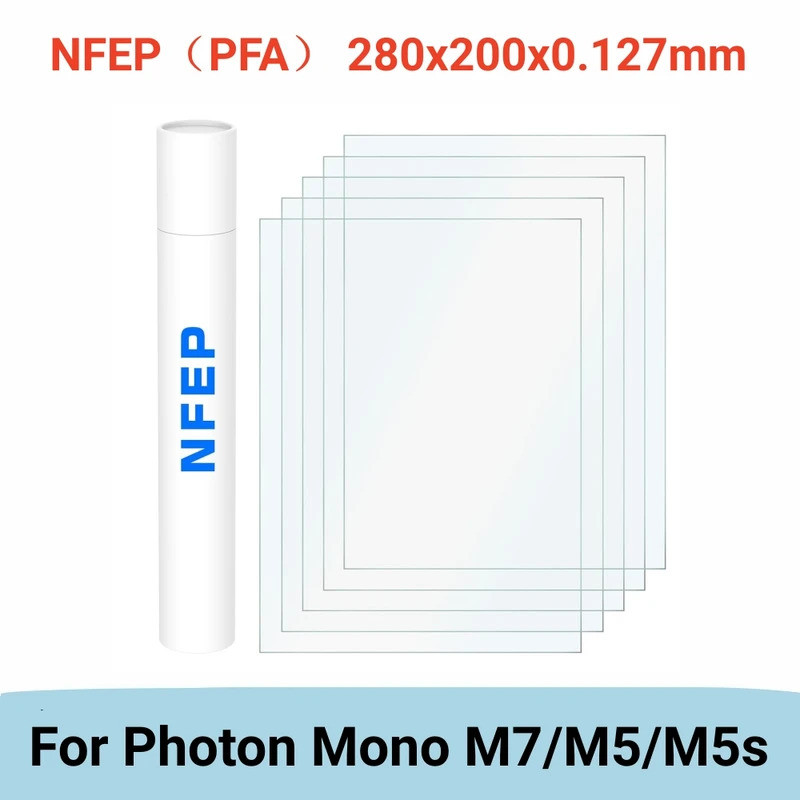 NFEP ฟิล์ม 10.1 นิ้ว 280x200x0.127 มม.PFA ฟิล์มสําหรับ ANYCUBIC Photon Mono M7 Mono M5 M5s Pro 6Ks 3