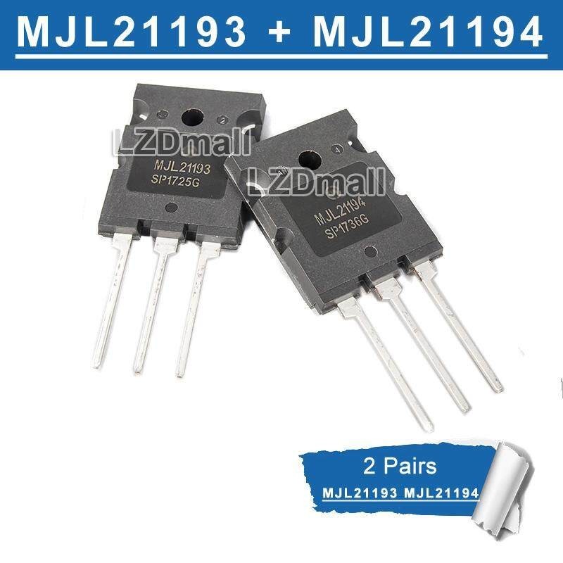 2 คู่ (2 ชิ้น MJL21193 + 2 ชิ้น MJL21194 ) TO-3PBL MJL 21193 21194 TO-3PL 16A/250 V/200W ทรานซิสเตอร