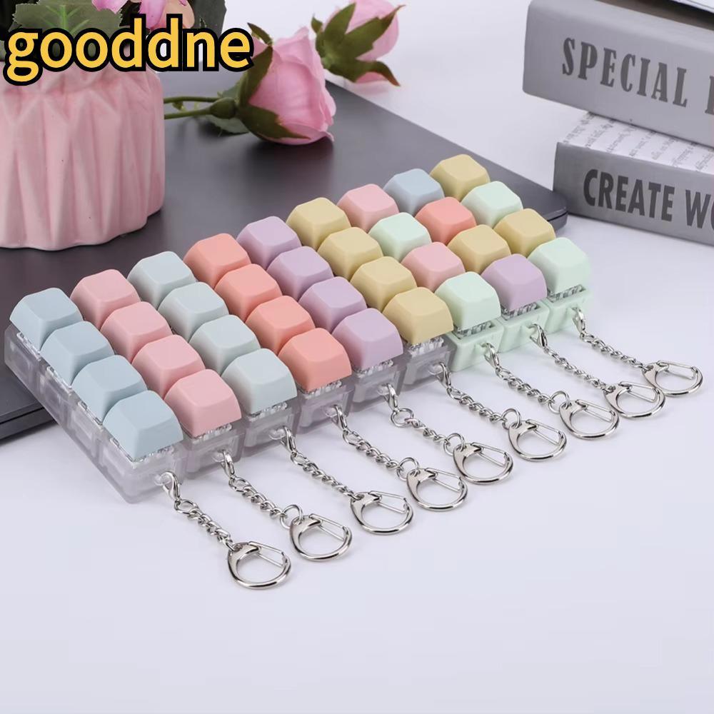 GOODDNE ปุ่ม Keycap, 4Keys DIY Keycap Pinch ของเล่น,คีย์บอร์ดนิ้วบรรเทาความเครียด Fidget พวงกุญแจ
