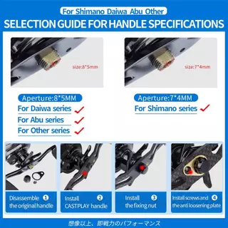 Castplay Cork Knob Carbon Handle น้ําหนักเบาสําหรับ Shimano Daiwa Abu Baitcasting Reel
