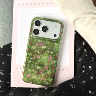 สําหรับIphone Case 17 Pro Max 16 Pro Max 15 Pro Maxสีเขียวสีชมพูสีม่วงดอกไม้เคสโทรศัพท์