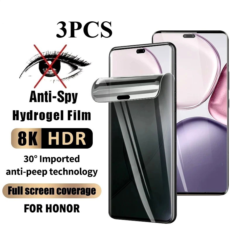 3 ชิ้น Anti Blue Light Soft Hydrogel ฟิล์มสําหรับ Honor X80i X80 X70i X70 Anti Spy ความเป็นส่วนตัวแล