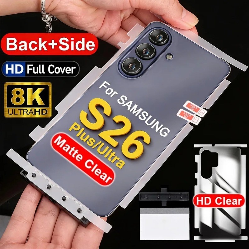 ฟิล์มหลังสีใส สำหรับ Samsung Galaxy S20 S21 S22 S23 S24 S25 S26 Note 20 Ultra