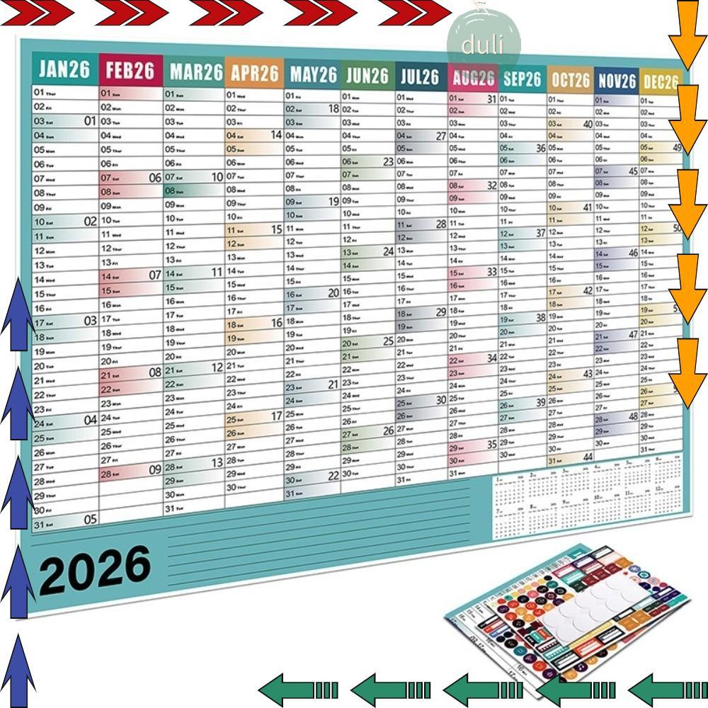 DUILIAN Calendar Planner Sheet, Agenda Organizer To Do List Schedule Wall Hanging Calendar, Creative