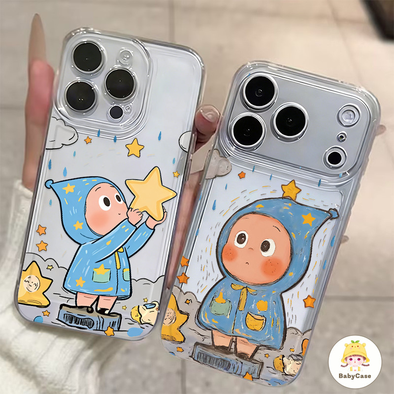 เคสไอโฟน17 สำหรับ iPhone 17AIR XR XSMax11 15 16 13 12 14 Pro Max 16 7 15 8 Plus หญิงสาวหัวใจน่ารักดาวมนุษย์กรณีโทรศัพท์