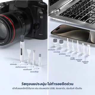 Moreno ชุดอุปกรณ์เสริมทำความสะอาด 33in1 ใช้กับคีย์บอร์ด หูฟัง โทรศัพท์ กล้อง ทำความสะอาดได้ทุกมุม
