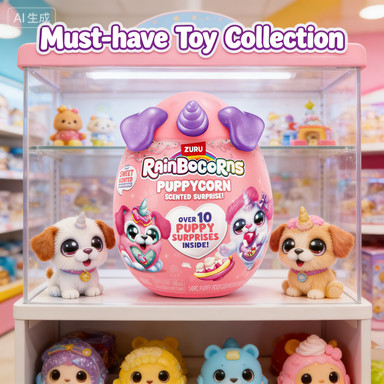Rainbocorns Puppycorn Dalmatian Scent Surprise - Surprise Unboxing Soft Toy, Scented Puppy Plush for