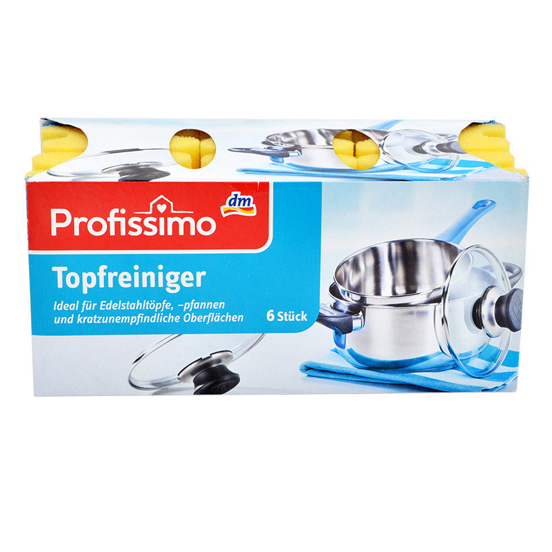 Hot Sale [55 Monopoly] ฟองน้ําทําความสะอาด profissimo จากเยอรมัน Six Pieces Pack
