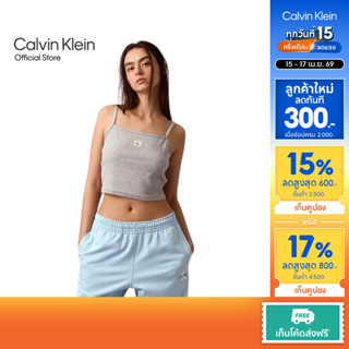 CALVIN KLEIN เสื้อกล้ามผู้หญิง Monogram Logo Rib Knit รุ่น 4…