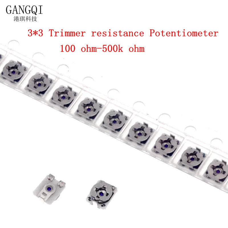 20PCS 3*3 Trimmer ความต้านทาน Potentiometer Trimpot SMD 3X3 ปรับ Variable Resistor 100 500 1K 2K 5K 