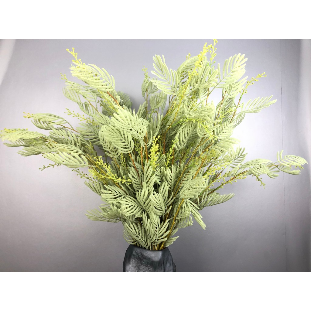 จําลอง Luochen Mimosa Mimosa Shyme ดอกไม้ผ้าไหมดอกไม้ปลอมจําลองพืชสีเขียวงานแต่งงานรุ่นตกแต่งบ้านนุ่