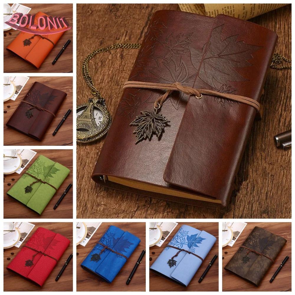 BO หนัง PU Kraft Notebook, PU หนัง A7/A6/A5 Travelers Vintage Notebook, Retro คู่มือเปล่ากระดาษคราฟท์ Notepad Spiral Notebook Journal Diary