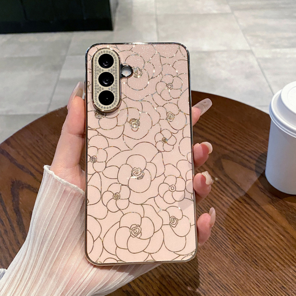 เคสโทรศัพท์ Samsung A17 5G เคสเลนส์ประดับเพชรเหมาะสําหรับ Samsung A56 A55 A54 A53 A36 A35 A34 A26 A25 A17 A16 A15 A14 A07 4G 5G ป้องกันการตกพร้อมป้องกันกล้อง
