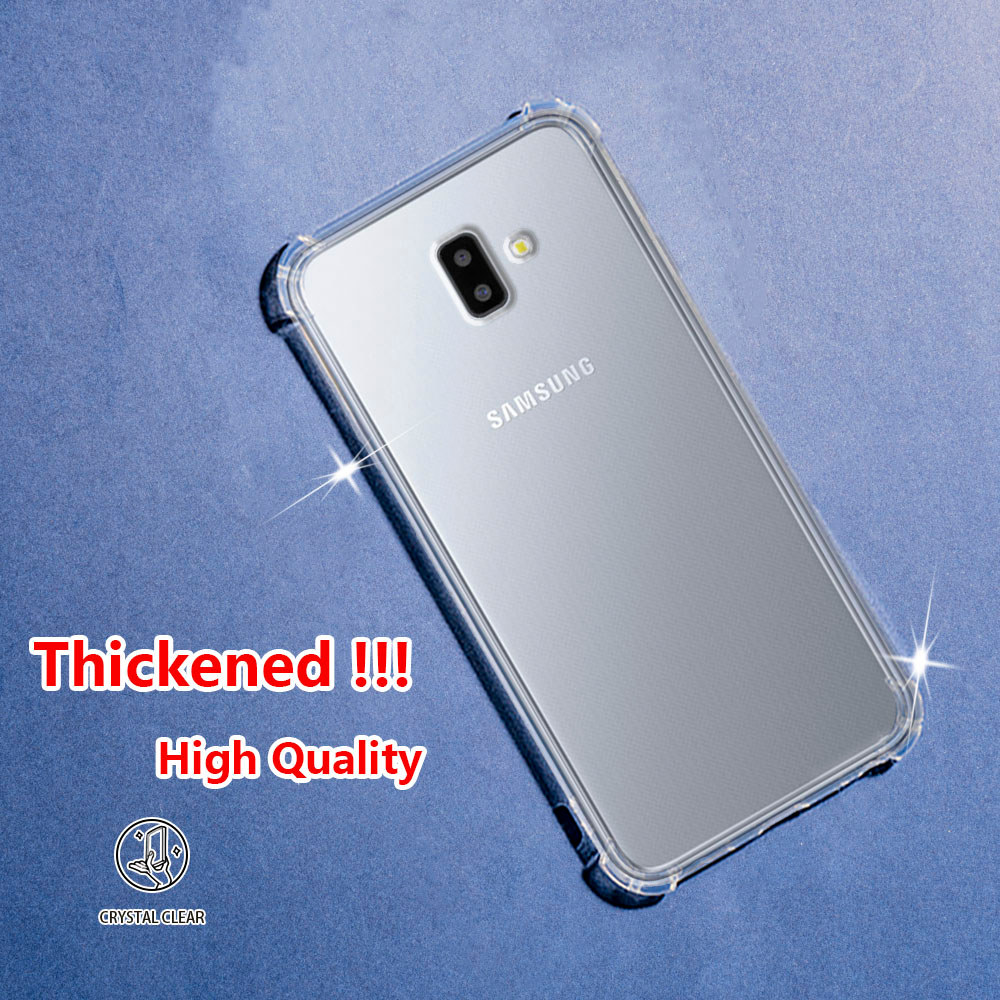 Samsung Galaxy J6+ Plus Prime SM-J610GDS Crystal Clear Jelly Case Air-Guard Corner Soft TPU ยืดหยุ่นซิลิโคนป้องกันยางโปร่งใสเคสโทรศัพท์